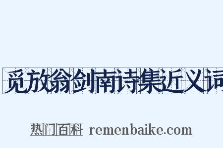 觅放翁剑南诗集近义词是什么意思的图片